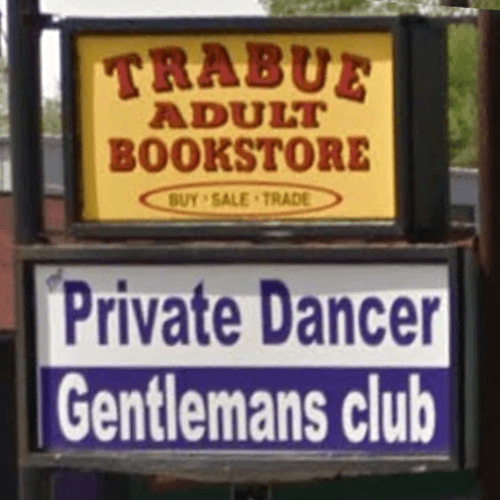 Logo for Trabue Adult Bookstore
