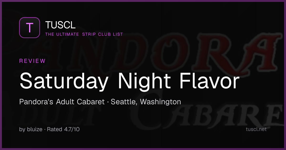 Saturday Night Flavor — tuscl
